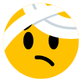 face with head bandage on platform Emojiall Bubble
