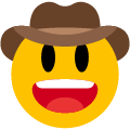face with cowboy hat on platform Emojiall Bubble