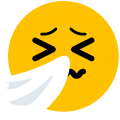 sneezing face on platform Emojiall Bubble