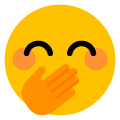 face with hand over mouth on platform Emojiall Bubble