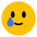 smiling face with tear on platform Emojiall Bubble
