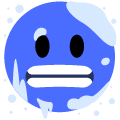 cold face on platform Emojiall Bubble