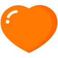 orange heart on platform Emojiall Bubble