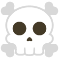 skull and crossbones on platform Emojiall Bubble