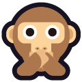 speak-no-evil monkey on platform Emojiall Classic