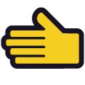 leftwards hand on platform Emojiall Classic
