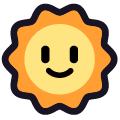 sun with face on platform Emojiall Classic