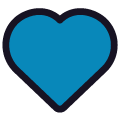blue heart on platform Emojiall Classic