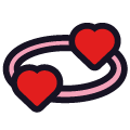 revolving hearts on platform Emojiall Classic