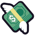 money with wings on platform Emojiall Classic