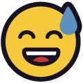 sweat smile on platform Emojiall Classic