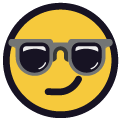 Smiling Face with Sunglasses Emoji on platform Emojiall Classic
