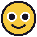 slightly smiling face on platform Emojiall Classic