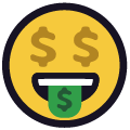money mouth face on platform Emojiall Classic
