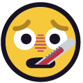 face with thermometer on platform Emojiall Classic