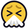 sneezing face on platform Emojiall Classic