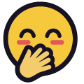face with hand over mouth on platform Emojiall Classic