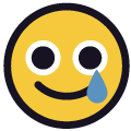 smiling face with tear on platform Emojiall Classic