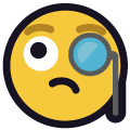 face with monocle on platform Emojiall Classic