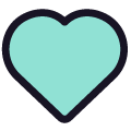 light blue heart on platform Emojiall Classic