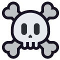 skull and crossbones on platform Emojiall Classic