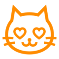 smiling cat with heart-eyes on platform Docomo