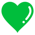 green heart on platform Docomo