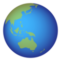 globe showing Asia-Australia on platform EmojiDex