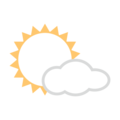 sun behind small cloud on platform EmojiDex