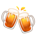clinking beer mugs on platform EmojiDex