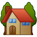 house with garden on platform EmojiDex
