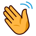 waving hand on platform EmojiDex