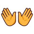 open hands on platform EmojiDex