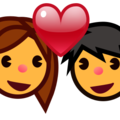 couple with heart on platform EmojiDex