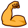 flexed biceps on platform EmojiDex