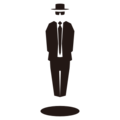 person in suit levitating on platform EmojiDex