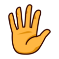 hand with fingers splayed on platform EmojiDex
