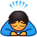person bowing on platform EmojiDex