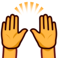 raising hands on platform EmojiDex