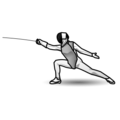 person fencing on platform EmojiDex