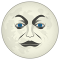 full moon with face on platform EmojiDex