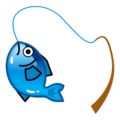 fishing pole and fish on platform EmojiDex