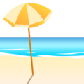 beach with umbrella on platform EmojiDex