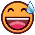 sweat smile on platform EmojiDex