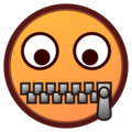 zipper mouth face on platform EmojiDex