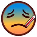 face with thermometer on platform EmojiDex