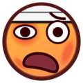face with head bandage on platform EmojiDex
