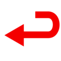 right arrow curving left on platform EmojiDex