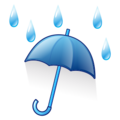 umbrella with rain drops on platform EmojiDex