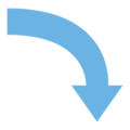 right arrow curving down on platform EmojiDex